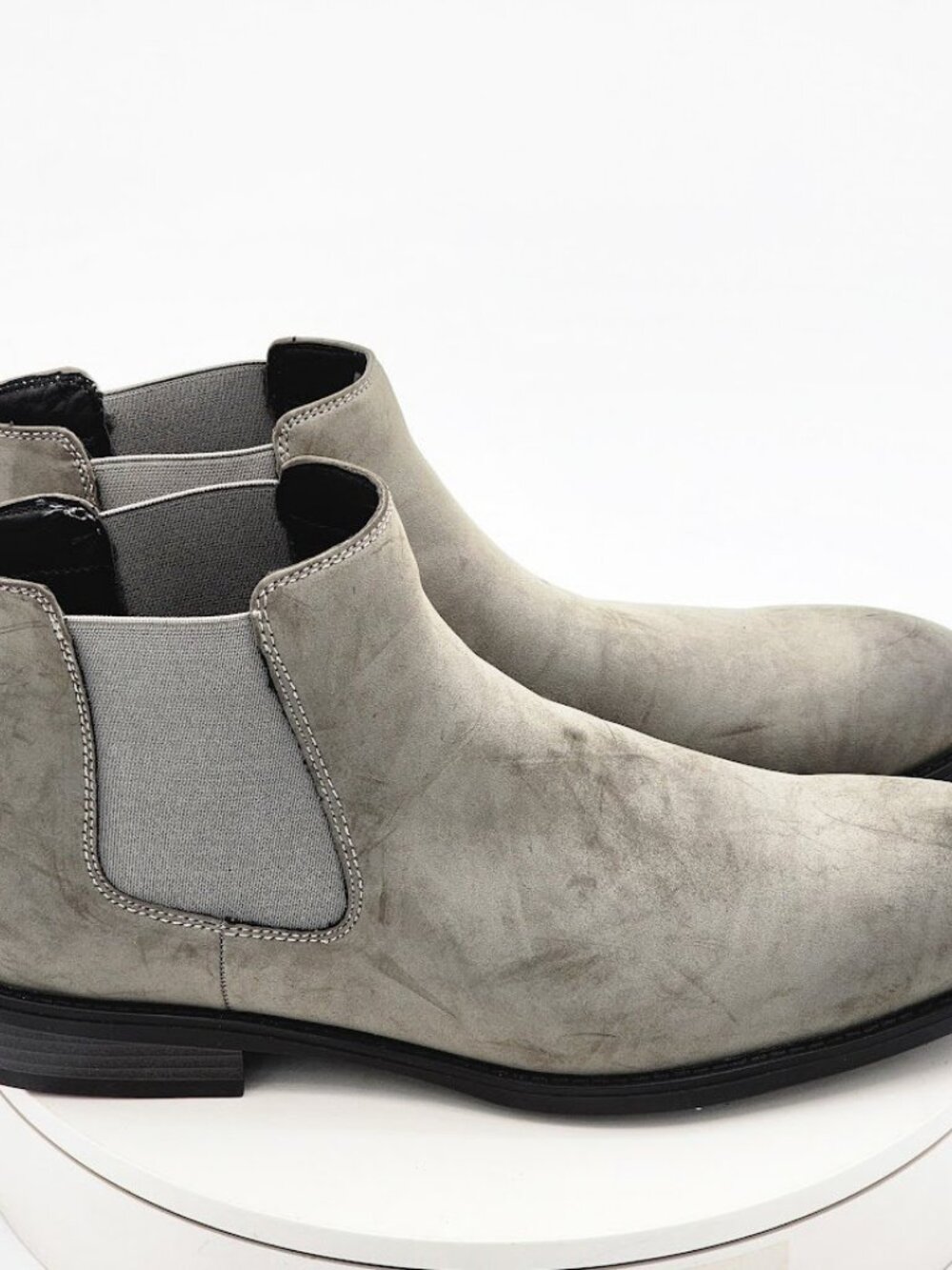 Madden Maxxin Gray Suede Chelsea Boots Men’s Size 12 Ortholite Ankle Boots - Picture 3 of 14
